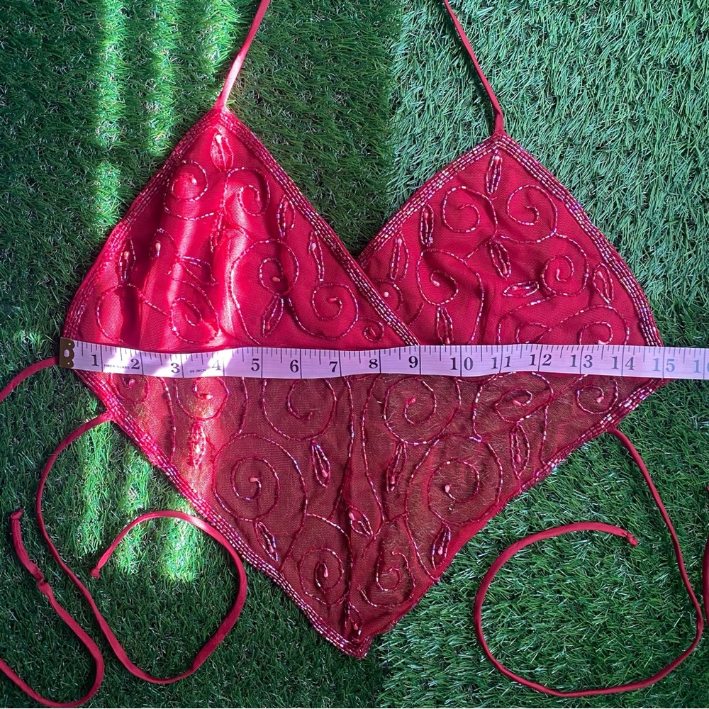 Beaded Red Top - Picture 15 of 17